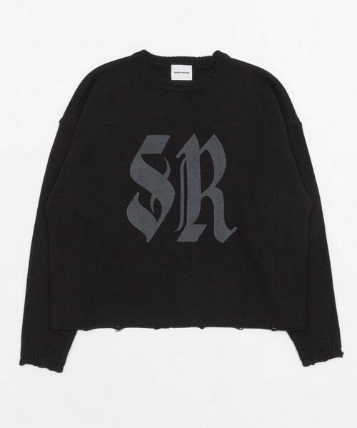 SHORT ROUND（ショートラウンド）の「SHORT ROUND/【26年春夏新作】ビッグロゴニットプルオーバー（ニット/セーター・メンズ・ブラック・LARGE/MEDIUM）」の20枚目の写真