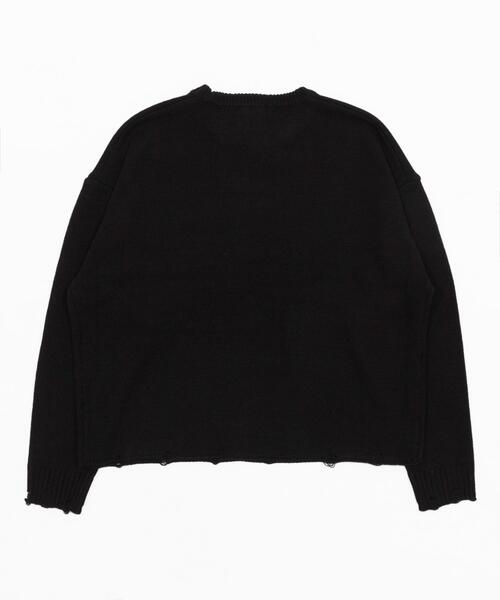 SHORT ROUND（ショートラウンド）の「SHORT ROUND/【26年春夏新作】ビッグロゴニットプルオーバー（ニット/セーター・メンズ・ブラック・LARGE/MEDIUM）」の21枚目の写真