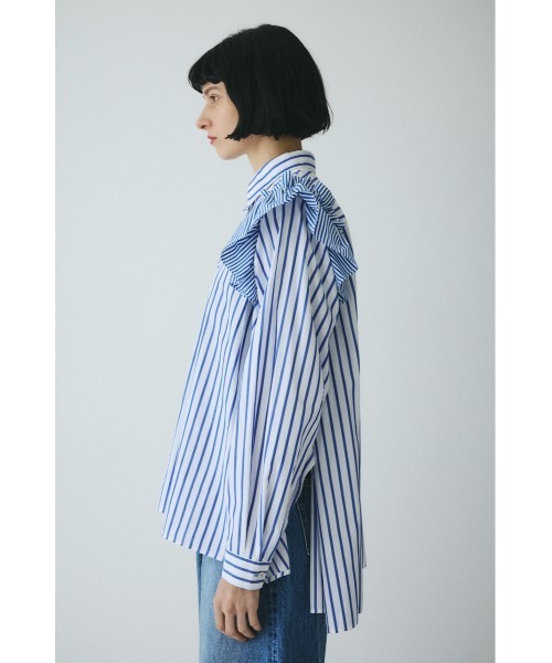 HeRIN.CYE(ヘリンドットサイ)の「Frill sleeve shirt フリルスリーブシャツ(シャツ/ブラウス・レディース・ベージュ系その他/ブルー系その他・FREE)」の4枚目の写真