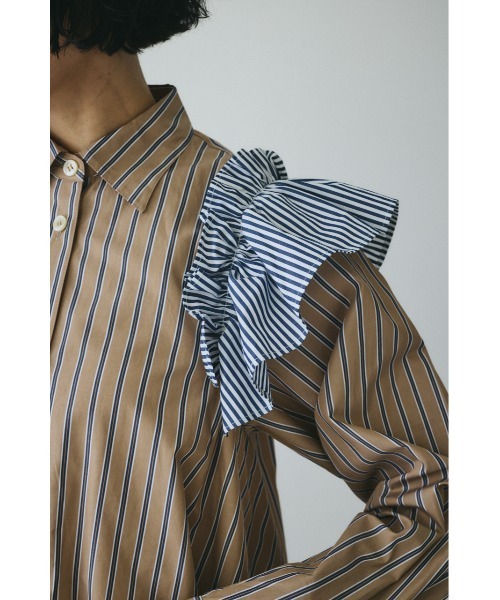 HeRIN.CYE(ヘリンドットサイ)の「Frill sleeve shirt フリルスリーブシャツ(シャツ/ブラウス・レディース・ベージュ系その他/ブルー系その他・FREE)」の8枚目の写真