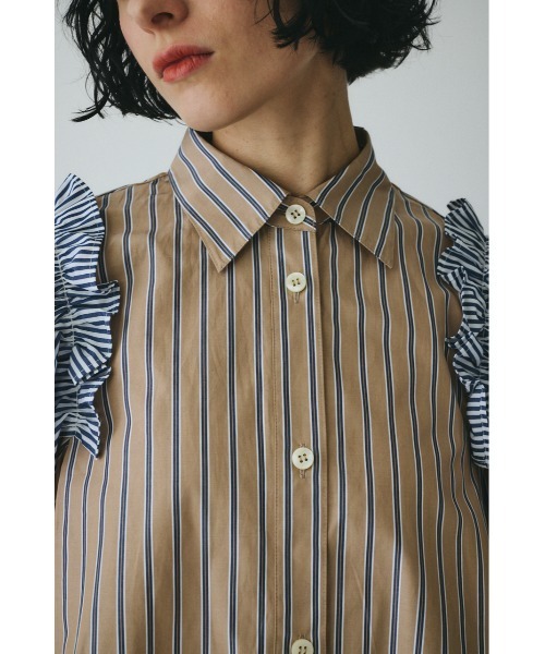 HeRIN.CYE(ヘリンドットサイ)の「Frill sleeve shirt フリルスリーブシャツ(シャツ/ブラウス・レディース・ベージュ系その他/ブルー系その他・FREE)」の10枚目の写真