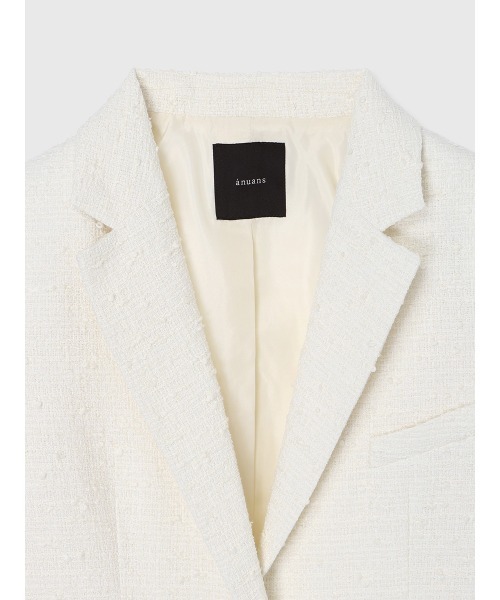 anuans（アニュアンス）の「ツイードシングルオーバージャケット（その他アウター・レディース・アイボリー・F）」の3枚目の写真