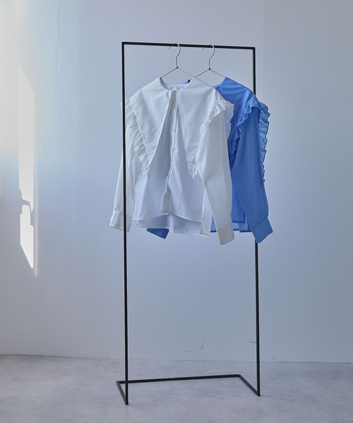 bohmal（ボマール）の「マルチウェイフリルカラーブラウス（シャツ/ブラウス・レディース・ホワイト/ブルー・MEDIUM）」の16枚目の写真