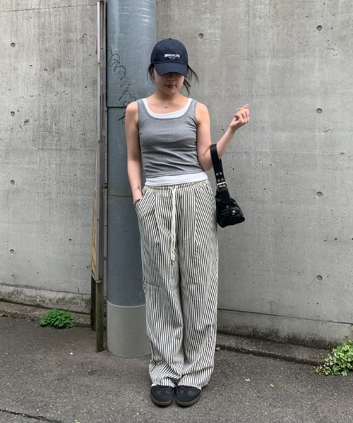 link lot(リンクロット)の「シアサッカーストライプタックイージーパンツ(その他パンツ・メンズ・ネイビー/ベージュ/ブラック・F)」の18枚目の写真