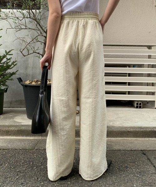 link lot(リンクロット)の「シアサッカーストライプタックイージーパンツ(その他パンツ・メンズ・ネイビー/ベージュ/ブラック・F)」の12枚目の写真