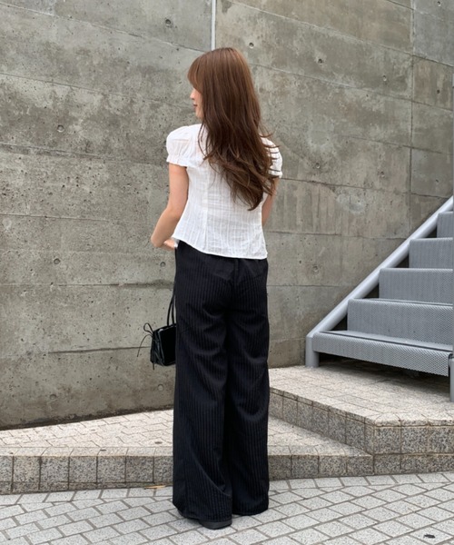 link lot(リンクロット)の「シアサッカーストライプタックイージーパンツ(その他パンツ・メンズ・ネイビー/ベージュ/ブラック・F)」の9枚目の写真
