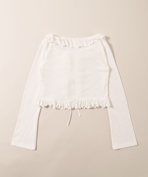 PHILLY（フィリー）の「針抜きフリルカーディガン（カーディガン/ボレロ・レディース・ホワイト/グレー・FREE）」の17枚目の写真