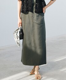 スラブツイルストレッチ Iライン スカート