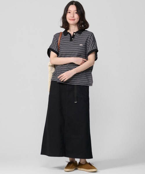 KRIFF MAYER Lady's Collection(クリフメイヤーレディースコレクション)の「ドルマンボーダーポロ(ポロシャツ・レディース・ベージュ/ホワイト系その他/ブラック/オフホワイト・MEDIUM/LARGE)」の5枚目の写真