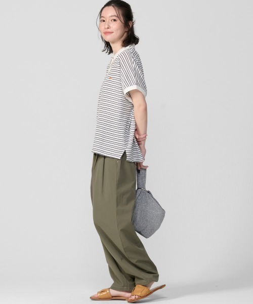 KRIFF MAYER Lady's Collection(クリフメイヤーレディースコレクション)の「ドルマンボーダーポロ(ポロシャツ・レディース・ベージュ/ホワイト系その他/ブラック/オフホワイト・MEDIUM/LARGE)」の8枚目の写真