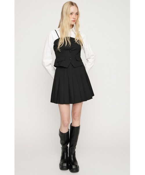 SLY（スライ）の「SIMPLY MINI PLEATS SKORT シンプリーミニプリーツスコート 春服（スカート・レディース・ブラック/グレー・2/1）」の15枚目の写真