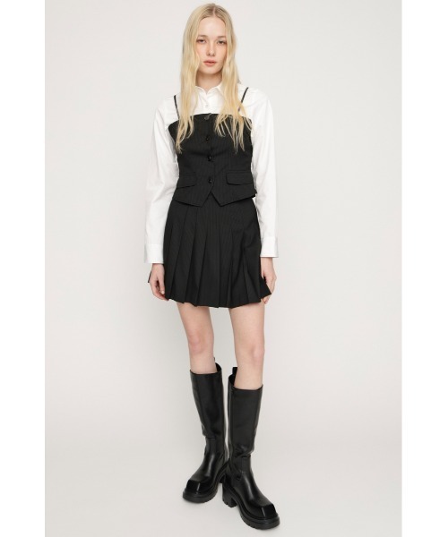 SLY（スライ）の「SIMPLY MINI PLEATS SKORT シンプリーミニプリーツスコート 春服（スカート・レディース・ブラック/グレー・2/1）」の16枚目の写真