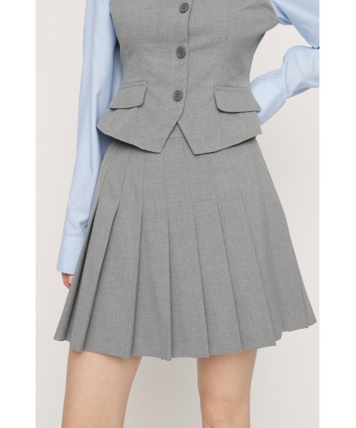 SLY ビスチェレイヤードライクシャツトップス、シンプリーミニプリーツスコート SLY（スライ） ブラウス シャツ BUSTIER LAYERED LIKE SH TOPS