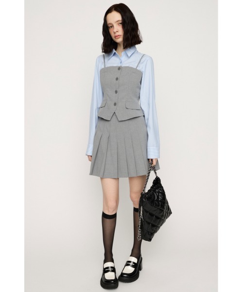 SLY（スライ）の「SIMPLY MINI PLEATS SKORT シンプリーミニプリーツスコート 春服（スカート・レディース・ブラック/グレー・2/1）」の9枚目の写真