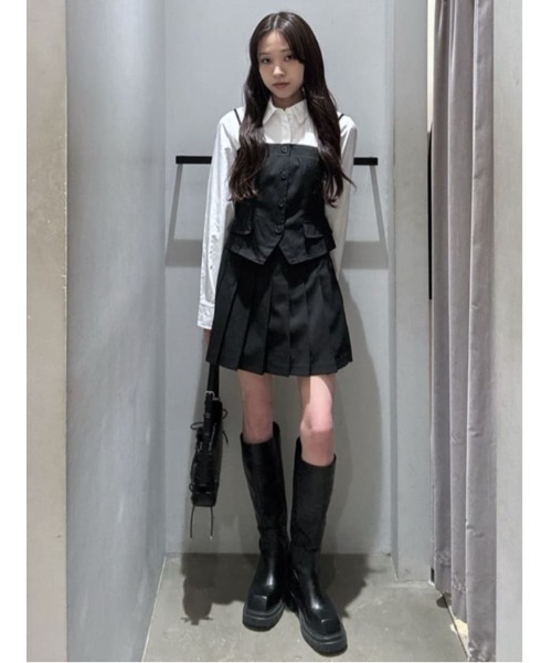 SLY（スライ）の「SIMPLY MINI PLEATS SKORT シンプリーミニプリーツスコート 春服（スカート・レディース・ブラック/グレー・2/1）」の21枚目の写真
