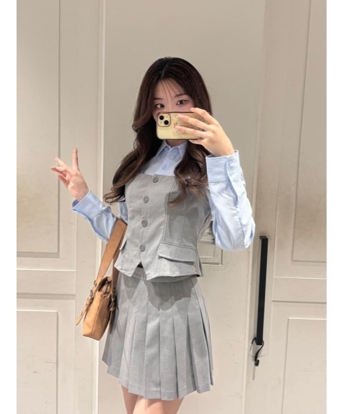SLY（スライ）の「SIMPLY MINI PLEATS SKORT シンプリーミニプリーツスコート 春服（スカート・レディース・ブラック/グレー・2/1）」の19枚目の写真