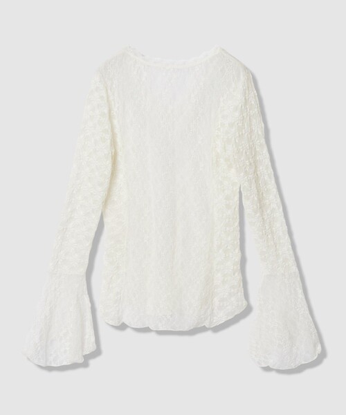 LOULOU WILLOUGHBY(ルルウィルビー)の「【LOULOU WILLOUGHBY】ベルスリーブレースプルオーバー(Tシャツ/カットソー・レディース・ブラック/オフホワイト・2)」の8枚目の写真