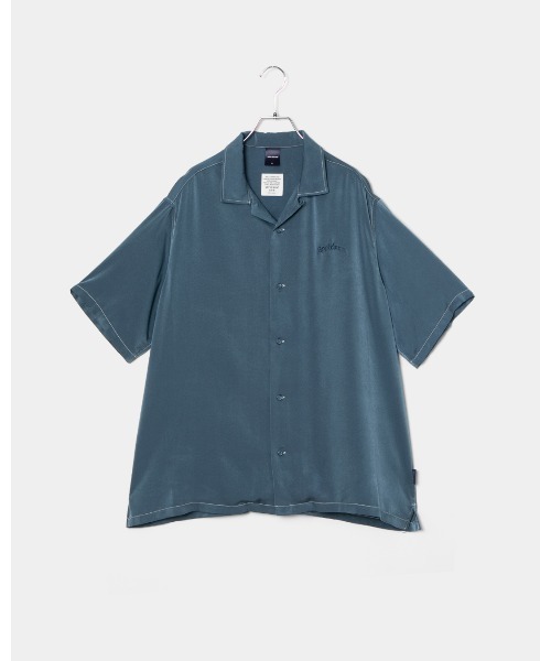 APPLEBUM（アップルバム）の「Feminish Satin Aloha Shirt（Tシャツ/カットソー・メンズ・ブルー/ブラック・MEDIUM/LARGE/X-LARGE）」の2枚目の写真