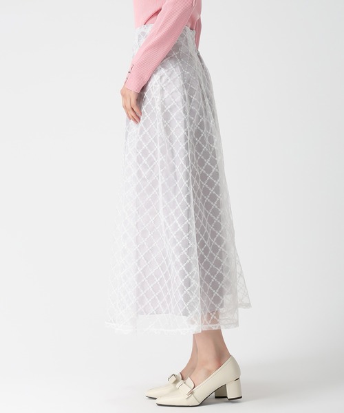 MISCH MASCH(ミッシュマッシュ)の「2026春夏新作 スパンコール刺繍スカート(スカート・レディース・アイボリー/グレー・S/M)」の3枚目の写真