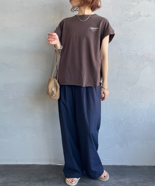 AMERICANA（アメリカーナ）の「【WEB先行予約】[Americana/アメリカーナ] 別注 Americana バックロゴ ラウンドヘムプリントTシャツ（Tシャツ/カットソー・レディース・ブラウン/ホワイト/スミクロ・ONE SIZE）」の16枚目の写真