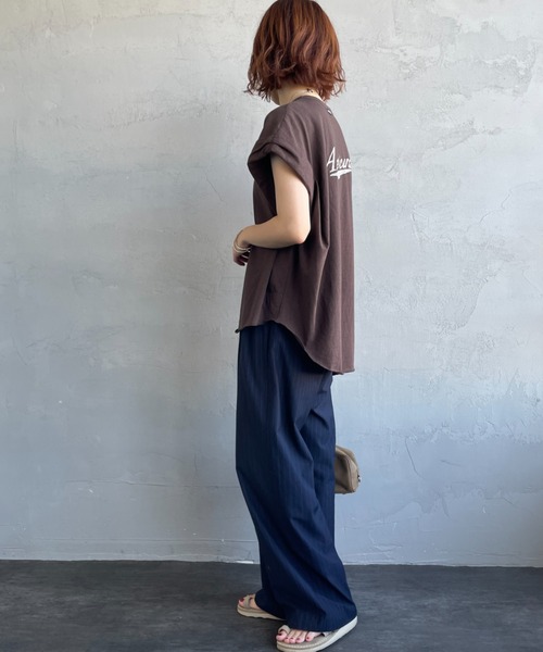 AMERICANA（アメリカーナ）の「【WEB先行予約】[Americana/アメリカーナ] 別注 Americana バックロゴ ラウンドヘムプリントTシャツ（Tシャツ/カットソー・レディース・ブラウン/ホワイト/スミクロ・ONE SIZE）」の17枚目の写真