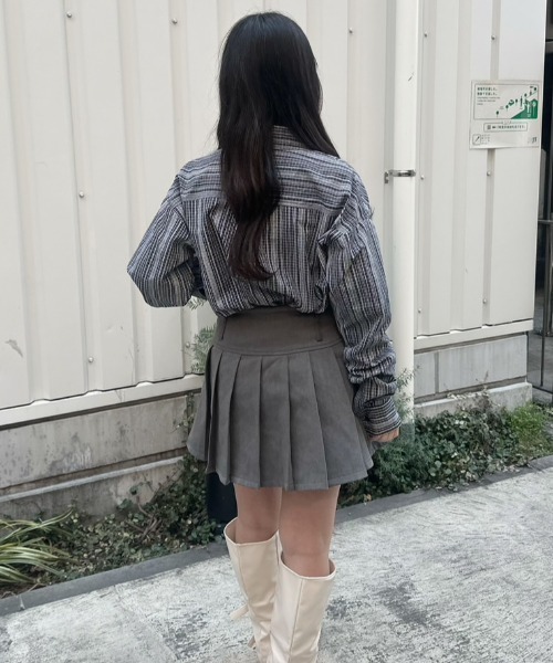 nemne store(ネンネストア)の「チェックリボンレースptブラウス(シャツ/ブラウス・レディース・ブラック系/ブラウン系/サックスブルー系・SMALL/MEDIUM)」の5枚目の写真