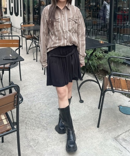 nemne store(ネンネストア)の「チェックリボンレースptブラウス(シャツ/ブラウス・レディース・ブラック系/ブラウン系/サックスブルー系・SMALL/MEDIUM)」の4枚目の写真