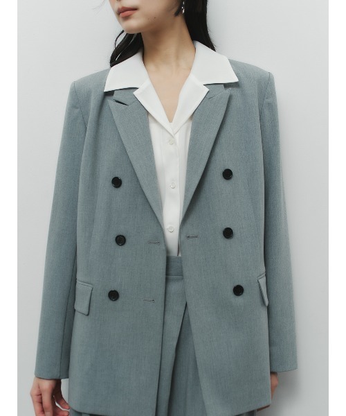 anuans（アニュアンス）の「ピークドラペルダブルジャケット（テーラードジャケット・レディース・ベージュ/ネイビー/グレー・SMALL/MEDIUM）」の15枚目の写真