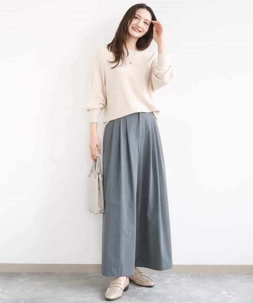 MK MICHEL KLEIN（エムケーミッシェルクラン）の「[洗える]ストレッチ3タックワイドパンツ（その他パンツ・レディース・ネイビー/ダークグレー・38）」の15枚目の写真