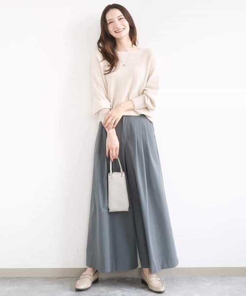 MK MICHEL KLEIN（エムケーミッシェルクラン）の「[洗える]ストレッチ3タックワイドパンツ（その他パンツ・レディース・ネイビー/ダークグレー・38）」の16枚目の写真