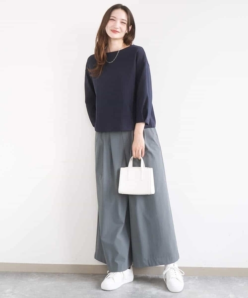 MK MICHEL KLEIN（エムケーミッシェルクラン）の「[洗える]ストレッチ3タックワイドパンツ（その他パンツ・レディース・ネイビー/ダークグレー・38）」の19枚目の写真