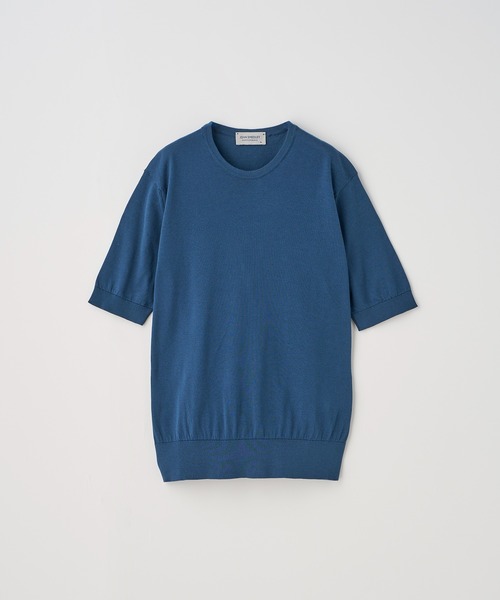 JOHN SMEDLEY(ジョンスメドレー)の「半袖コットンニットプルオーバー(ニット/セーター・レディース・ブルー系その他3・S/M)」の1枚目の写真
