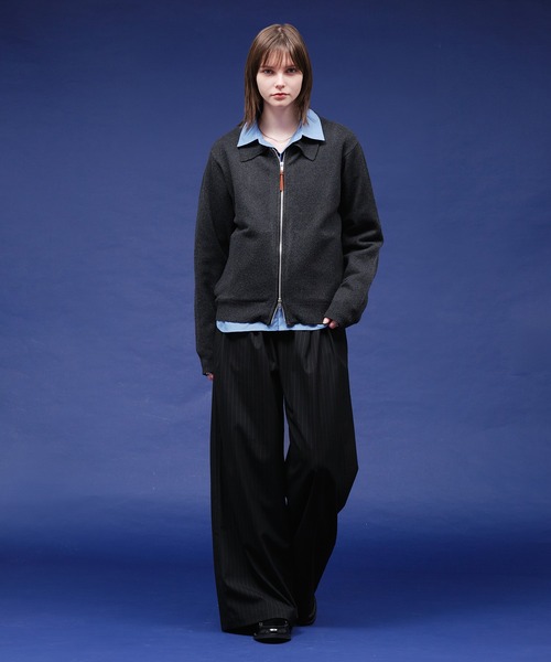 selle glant（セレグランテ）の「HIGHGAGE ZIP KNIT SHIRT/ハイゲージジップニットシャツ（ニット/セーター・メンズ・ダークグレー/ブルー/ブラック・LARGE/MEDIUM/SMALL）」の8枚目の写真