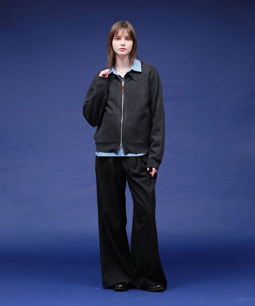 selle glant（セレグランテ）の「HIGHGAGE ZIP KNIT SHIRT/ハイゲージジップニットシャツ（ニット/セーター・メンズ・ダークグレー/ブルー/ブラック・LARGE/MEDIUM/SMALL）」の9枚目の写真