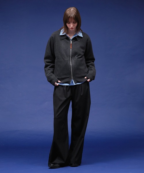 selle glant（セレグランテ）の「HIGHGAGE ZIP KNIT SHIRT/ハイゲージジップニットシャツ（ニット/セーター・メンズ・ダークグレー/ブルー/ブラック・LARGE/MEDIUM/SMALL）」の10枚目の写真