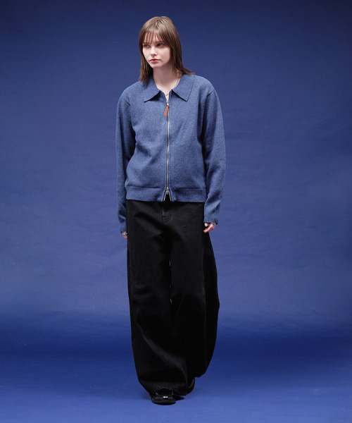 HIGHGAGE ZIP KNIT SHIRT/ハイゲージジップニットシャツ（ニット