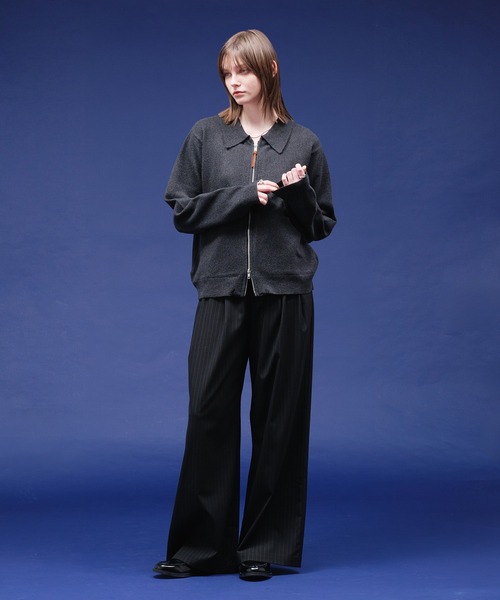 selle glant（セレグランテ）の「HIGHGAGE ZIP KNIT SHIRT/ハイゲージジップニットシャツ（ニット/セーター・メンズ・ダークグレー/ブルー/ブラック・LARGE/MEDIUM/SMALL）」の16枚目の写真