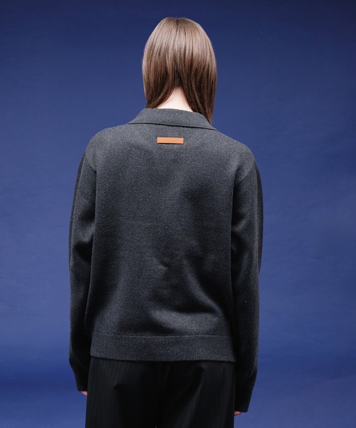 selle glant（セレグランテ）の「HIGHGAGE ZIP KNIT SHIRT/ハイゲージジップニットシャツ（ニット/セーター・メンズ・ダークグレー/ブルー/ブラック・LARGE/MEDIUM/SMALL）」の15枚目の写真