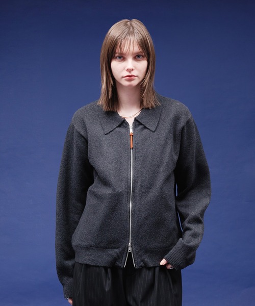 selle glant（セレグランテ）の「HIGHGAGE ZIP KNIT SHIRT/ハイゲージジップニットシャツ（ニット/セーター・メンズ・ダークグレー/ブルー/ブラック・LARGE/MEDIUM/SMALL）」の12枚目の写真