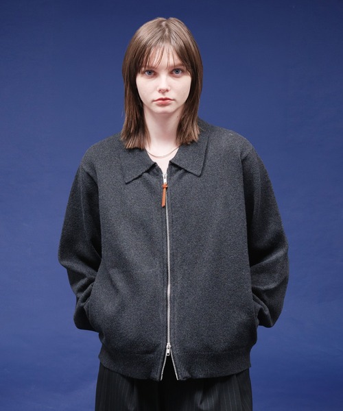 selle glant（セレグランテ）の「HIGHGAGE ZIP KNIT SHIRT/ハイゲージジップニットシャツ（ニット/セーター・メンズ・ダークグレー/ブルー/ブラック・LARGE/MEDIUM/SMALL）」の13枚目の写真