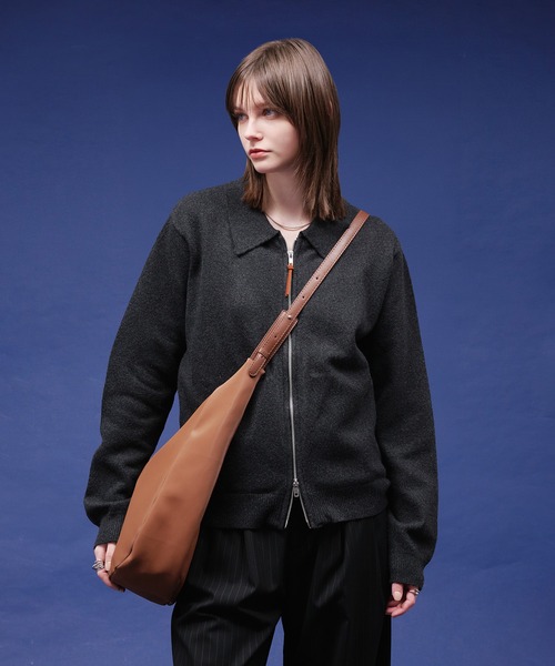 selle glant（セレグランテ）の「HIGHGAGE ZIP KNIT SHIRT/ハイゲージジップニットシャツ（ニット/セーター・メンズ・ダークグレー/ブルー/ブラック・LARGE/MEDIUM/SMALL）」の21枚目の写真