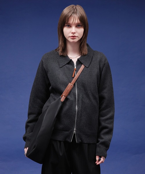 selle glant（セレグランテ）の「HIGHGAGE ZIP KNIT SHIRT/ハイゲージジップニットシャツ（ニット/セーター・メンズ・ダークグレー/ブルー/ブラック・LARGE/MEDIUM/SMALL）」の20枚目の写真