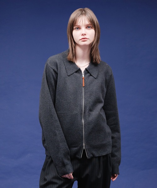 selle glant（セレグランテ）の「HIGHGAGE ZIP KNIT SHIRT/ハイゲージジップニットシャツ（ニット/セーター・メンズ・ダークグレー/ブルー/ブラック・LARGE/MEDIUM/SMALL）」の11枚目の写真