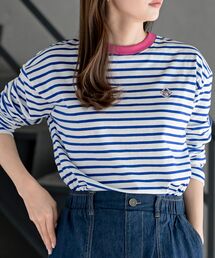 rps | ワンポイント刺繍ボーダー配色カットソー(Tシャツ/カットソー)