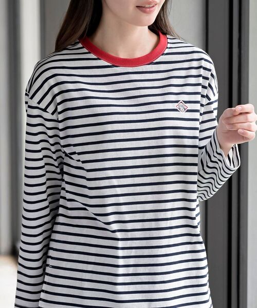 rps（アールピーエス）の「ワンポイント刺繍ボーダー配色カットソー（Tシャツ/カットソー・レディース・ネイビー/オフホワイト/ホワイト系その他2・フリー）」の2枚目の写真