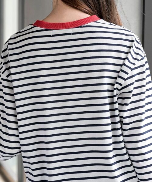 rps（アールピーエス）の「ワンポイント刺繍ボーダー配色カットソー（Tシャツ/カットソー・レディース・ネイビー/オフホワイト/ホワイト系その他2・フリー）」の17枚目の写真