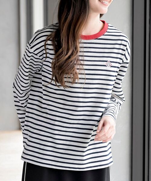 rps（アールピーエス）の「ワンポイント刺繍ボーダー配色カットソー（Tシャツ/カットソー・レディース・ネイビー/オフホワイト/ホワイト系その他2・フリー）」の18枚目の写真