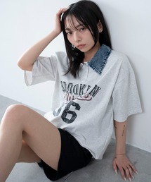 WEGO | WEGO/【26年春夏新作】デニム襟付きロゴT(ポロシャツ)