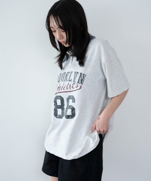 WEGO(ウィゴー)の「WEGO/【26年春夏新作】デニム襟付きロゴT(ポロシャツ・レディース・杢グレー/ネイビー・FREE)」の15枚目の写真