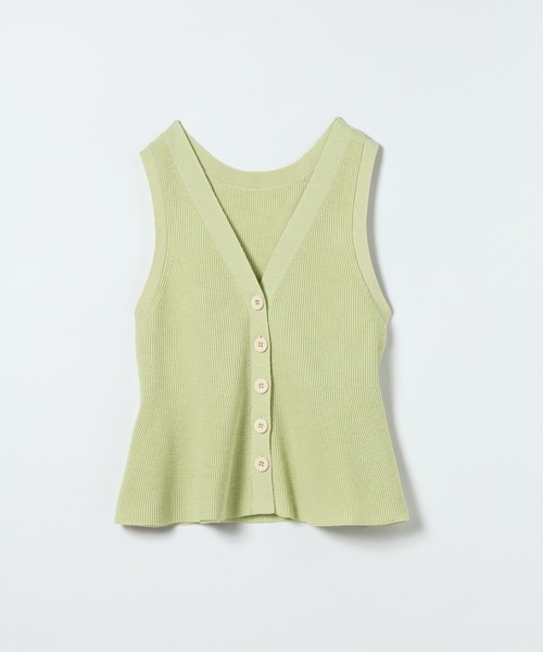 JEANASIS（ジーナシス）の「14Gペプラムニットベスト/672059（ベスト・レディース・グリーン/グレー/ブラック・FREE）」の3枚目の写真